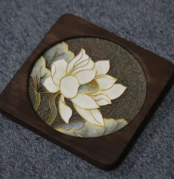 Cloisonné Coaster DIY Craft Kit - Mother's Day Gift Featuring Lotus Design Premium Creative Present for Teachers