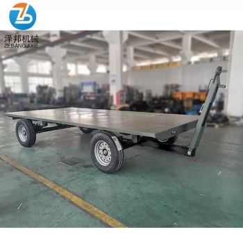 Heavy-Duty Tow Flatbed Trailer for Factory Material Transport, Workshop Cargo Hauling, Four-Wheel Tractor