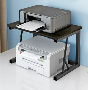 Printer Storage Rack for Office Desk, Dot Matrix Organizer Shelf, Multi-Level Floor Stand, Computer Desktop Bracket