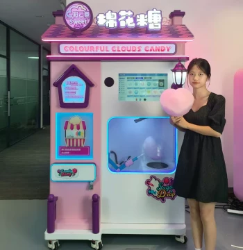 New Fully Automatic Cotton Candy Machine, Unmanned Self-Service Vending Machine, European Style Cotton Candy Machine for Amusement Parks and Commercial Use