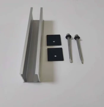 Aluminum Short Rail (200mm/400mm Options) with Bracket, Economical Mounting Kit for Color Steel Tiles