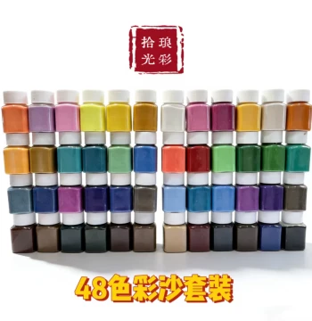 Cloisonné Enamel Colored Sand Art Kit - Fine Sand DIY Set for Team Building, Educational Workshops, and Intangible Cultural Heritage Crafts