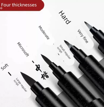 Brush Pen for Calligraphy Practice and Signatures – Available in Small, Medium, and Large Stroke Sizes (Fountain-Style New Brush Pen)