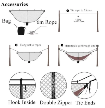 Hammock Mosquito Net High Quality Bugs Net Lightweight Cross-Border Exclusive