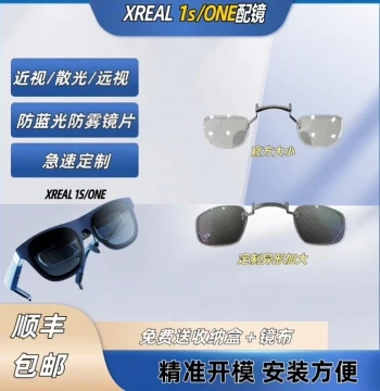 Prescription Lenses for XREAL 1S/ONE: Custom Metal Rimless Glasses for Myopia, Hyperopia, Astigmatism, and Blue Light Protection (Oversized Irregular Shapes Available)