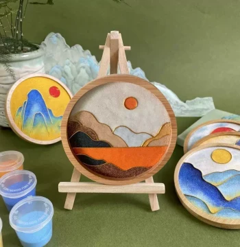 Labor Day Handmade Cloisonné DIY Kit - Coaster, Jingtailan Painting Ornament for Community and Student Activities
