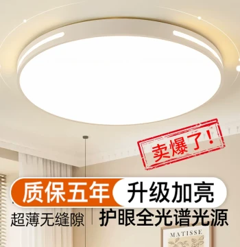 Full-Spectrum LED Ceiling Light, Modern Minimalist Fixture for Bedroom, Living Room, Master Suite, Dining Room, and Balcony