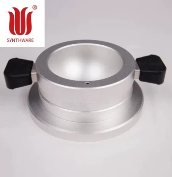 Synthware Round Bottom Flask Heating Aluminum Block with Bakelite Handle and Base - Item No. H23