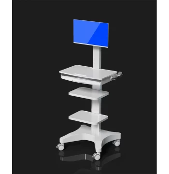 Likaymo Multi-Layer Mobile Cart with Monitor - Aluminum Alloy Endoscopy Trolley and Computer Stand