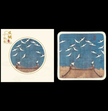 Panda Cultural Creative Silk Coasters, Chinese-Style Small Gifts for Foreigners, Souvenirs, Intangible Cultural Heritage Crafts