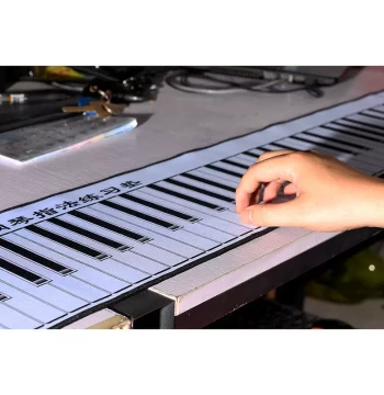 88-Key Portable Piano Keyboard Practice Mat with Fingering Chart