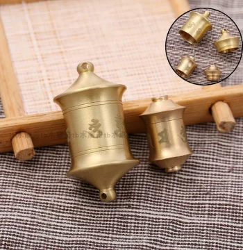 Tibetan Pure Copper Prayer Wheel with Six-Syllable Mantra, DIY Accessory, Lhasa Travel Souvenir