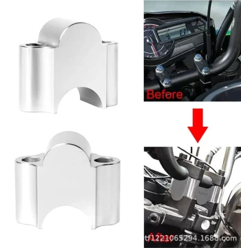 Universal 22mm CNC Handlebar Riser Kit: Motorcycle Front Fork Height Adjustment Clips for Elevated Riding Position