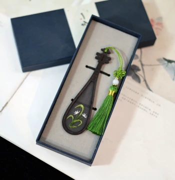 Su Embroidery Bookmark Handmade Double-Sided Embroidery Wood Finished Product Chinese Specialty Craft Souvenir Silk Gift for Abroad