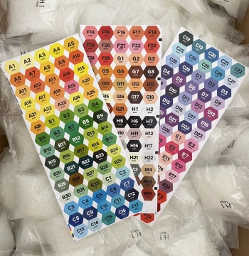 Little Elf Perler Beads 221 Color Code Sticker Sheet – Full Spectrum Mard Beads, Xiao Wu Family Yellow Bean Beads Color Organization Self-Adhesive Labels
