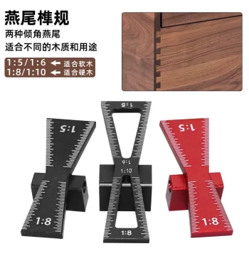 Dovetail Aluminum Marking Template 1:5 1:8 with Hinge Guide Tool for Woodworking