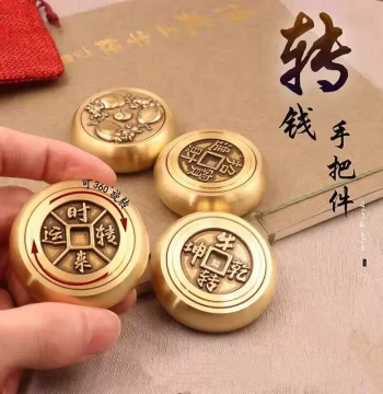 Double-Sided Pure Copper Ornament Wealth-Attracting Ox Turning Fortune Rare Collectible Luck-Changing Coin Handheld Piece for Men Portable Play Item