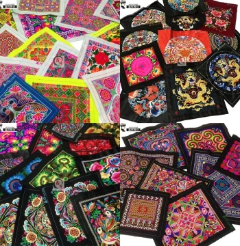 Ethnic Style Machine Embroidery Patches - Miao Costume Straps, Chinese Style Bags, and Pillow Decorations