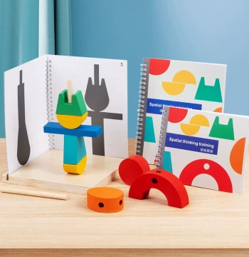 Children's Early Education 3D Construction Building Blocks - Shadow Matching Puzzle for Spatial Thinking