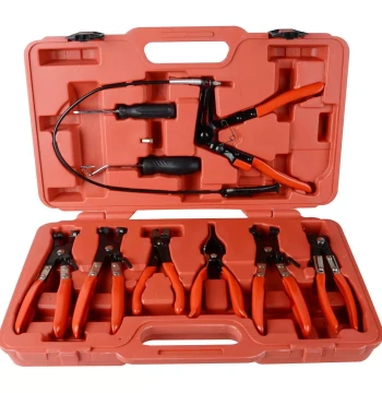 9-Piece Hose Clamp Plier Set - Automotive Water Pipe Pliers, Straight Throat-Type Hose Clamp Pliers, Buckle Pliers, and Clamp Tools