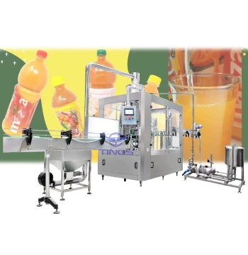 Automatic Juice Beverage Filling Machine with Aluminum Foil Heat Sealing, Bottle Mouth Cleaning, 4-in-1 Mineral Water Filler