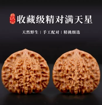 Wild Walnut Hand-Held Collectible – Starry Sky Lion's Head Variety with Dense Texture, Perfect for Men's Palm Play and Antique Appreciation