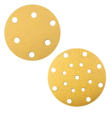 Dry Sandpaper 5-inch 6-Hole Backed with Flocking for Wood and Automotive Putty Sanding and Polishing, 6-inch 17-Hole Sanding Discs