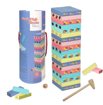 Stacking Number Blocks Game - Large Educational Tower Building Toy for Kids and Family