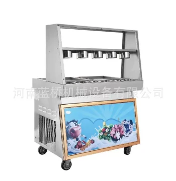 Commercial Automatic Fried Yogurt Machine for Night Markets and Malls - Multi-Function Single/Double Pan Ice Cream Maker