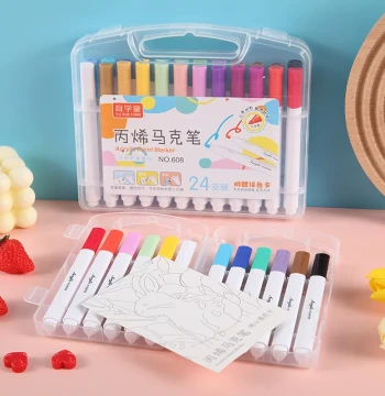 Acrylic Markers Washable Water-Based Opaque Drawing Pens for Kids DIY Graffiti Art