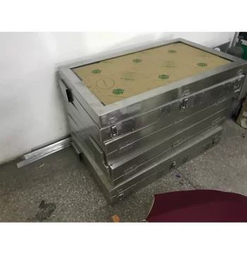 Outdoor Dustproof and Waterproof Advertising Machine Enclosure Kit, Brushed Stainless Steel Anti-Rust with Sealed Gasket and Hinged Lid Design