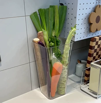 Green Onion Storage Organizer - Large Capacity Multi-Function Kitchen Container for Scallions, Ginger, Garlic, Yam, and Ingredients