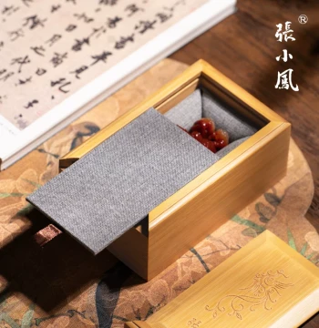 Zhang Xiaofeng Pull-Out Bamboo Seal Storage Box, Premium Gift Case for Jade, Stone Carving, Private Seals, Collectibles, and Jewelry, New Chinese Style Nan Bamboo Box