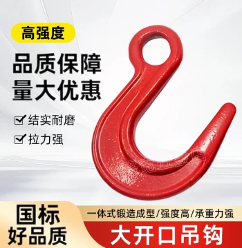 Wide-Mouth Lifting Hook with Ring Eye for Steel Pipes, Cranes, and Hoisting Equipment