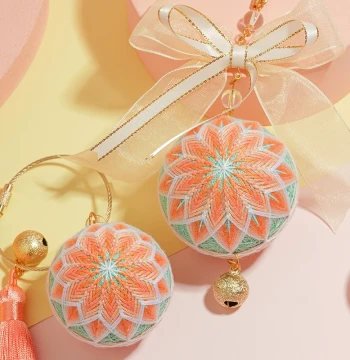Temari Ball DIY Handmade Gift Embroidery Kit Keychain Peace Fortune Sachet Valentine's Day Gift for Boyfriend