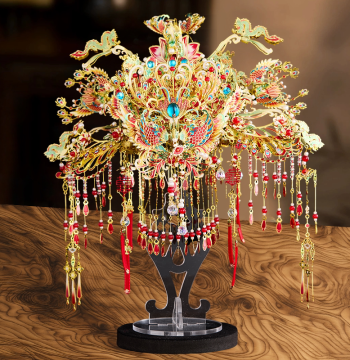 Gangda Phoenix Crown DIY Metal Puzzle Kit - Traditional Bridal Sedan Chair Model, Perfect Birthday Gift
