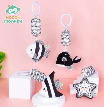 TOLOLO New Baby Black and White Crib Mobile Infant Early Education Toy Visual Stimulation Wind Chime Bed Hanging Toy