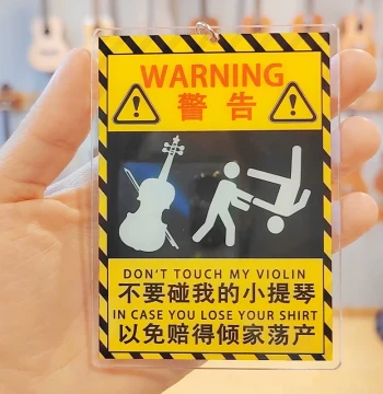 Instrument Tag Acrylic Keychain for Violin, Cello, Guitar