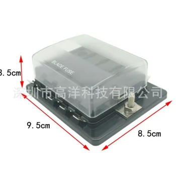 Hot-Selling RV Automotive Fuse Box with 10 Slots, Red Indicator Light, One Input Multi-Output Blade Type