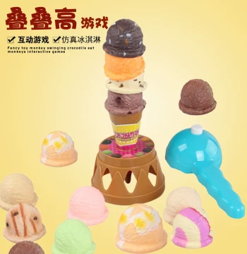 Pretend Play Ice Cream Stacking Tower - Early Learning Educational Toy for Toddlers to Develop Hand-Eye Coordination