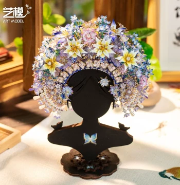 Yimo Floral Crown 3D Stereo Puzzle Metal Assembly Model, DIY Craft Ornament, Trendy Toy Gift for Girlfriend