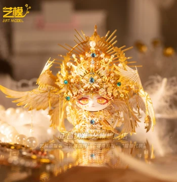 Yimo Cat City Angel & Devil 3D Puzzle, Metal Assembly Model Toy and Display, Handmade DIY Gift