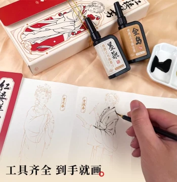 Feileniao Elegant Sleeve Item Fine Line Drawing Coloring Set Painting Line Art Chinese Painting Travel Kit Ancient Style