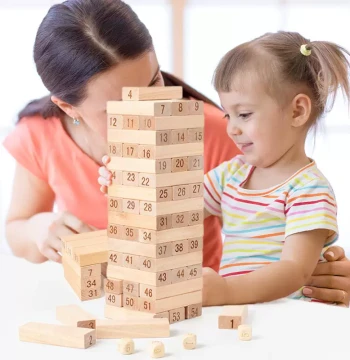 Kids Educational Tabletop Stacking Game High Tower Pulling Fun Balance Building Block Game Parent-Child Adult Party Large Toy