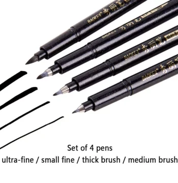 4pcs/Lot Japan Calligraphy Brush Pen Set (Thick, medium, sma