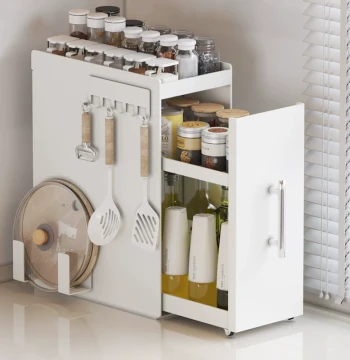 Shengsijia Multi-Tier Pull-Out Kitchen Spice Rack with SF Express Free Shipping - Countertop Storage Cabinet for Soy Sauce, Vinegar, and Condiments