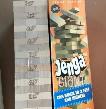Kids' Desktop Stacking Game - Unpainted Wooden Jenga Blocks for Educational Fun - Adult Toy