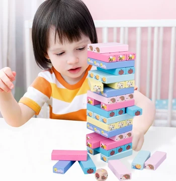 Stacking Number Block Tower Game, Parent-Child Toy, Large Jumbo Stacking Puzzle, Educational Layered Game for Adults and Kids
