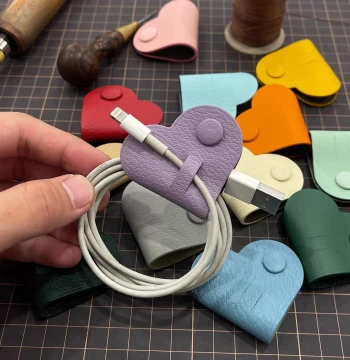 Cute Leather Cable Organizer by Little Prince - Car Charger and Earphone Wire Winder