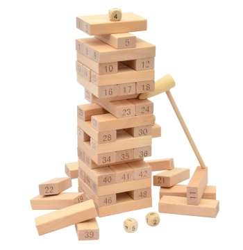 Children's Building Blocks Toy for Boys Age 3-5, Girls Age 6-8, Jenga Style Puzzle Game, Educational Gift for Ages 9-13
